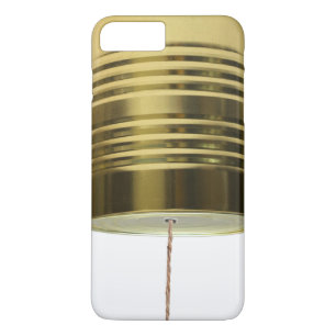 Capa iPhone 8 Plus/7 Plus Telefone da Cadeia de Caracteres do Tin Retro Engr