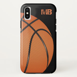 Capa Para iPhone X Tema de Monograma de Basquetebol Masculino Fixe