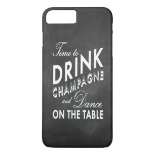 Capa iPhone 8 Plus/7 Plus Tempo para Beber Champanhe Chalkboard iPhone 7 Plu
