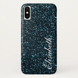 Capa Para iPhone X Tendência azul escuro quente com brilho impresso p