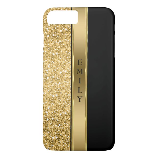 Capa Para iPhone, Case-Mate Tendy Dourado Glitter E Stripe (Verso)