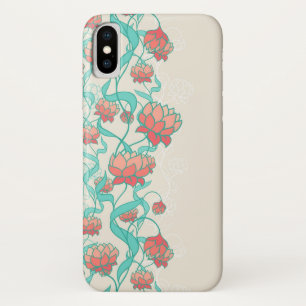 Capa Para iPhone X Teste padrão abstrato de Lotus