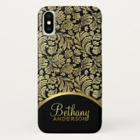 Teste padrão abstrato floral metálico Dourado do