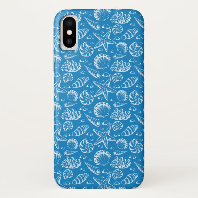 Capa Para iPhone, Case-Mate Teste padrão azul da praia (Verso)