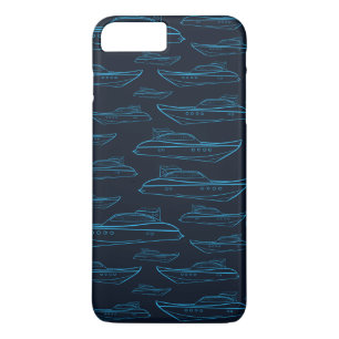 Capa iPhone 8 Plus/7 Plus Teste padrão azul do iate