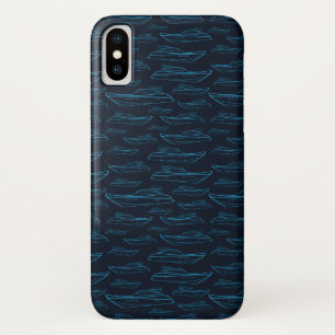 Capa Para iPhone X Teste padrão azul do iate