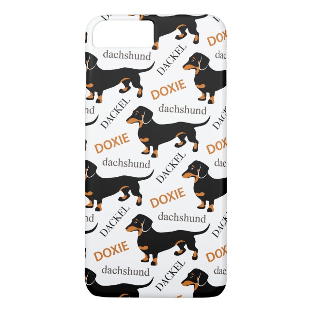 Capa Para iPhone, Case-Mate Teste padrão bonito do cão de Doxie do Dachshund (Verso)