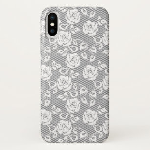 Capa Para iPhone Da Case-Mate Teste padrão branco do laço no fundo cinzento
