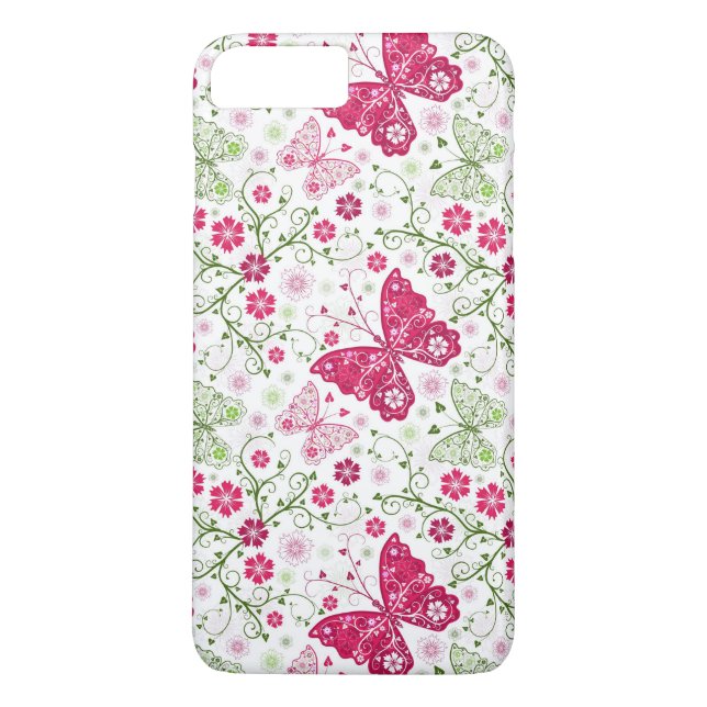 Capa Para iPhone, Case-Mate Teste padrão branco floral (Verso)