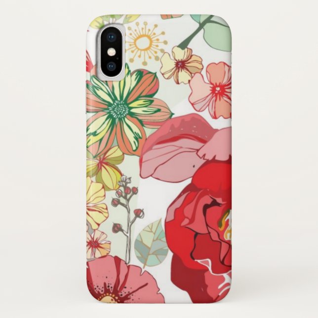 Capa Para iPhone, Case-Mate Teste padrão com flores vermelhas (Verso)