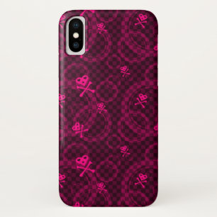 Capa Para iPhone X Teste padrão cor-de-rosa de Emo com círculos