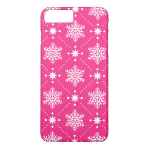 Capa iPhone 8 Plus/7 Plus Teste padrão cor-de-rosa e branco feminino do