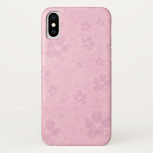 Capa Para iPhone X Teste padrão cor-de-rosa sujo do coração da flor