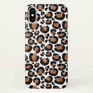 Capa Para iPhone Da Case-Mate Teste padrão da chita da folha branca e Dourado do