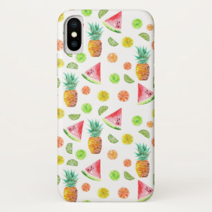 Capa Para iPhone X Teste padrão da fruta cristalizada da aguarela
