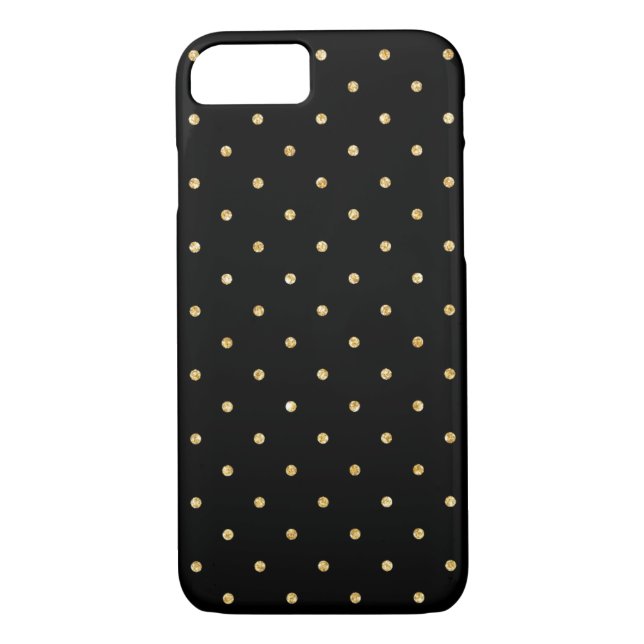 Capa Para iPhone, Case-Mate Teste padrão de bolinhas pequeno do brilho Dourado (Verso)