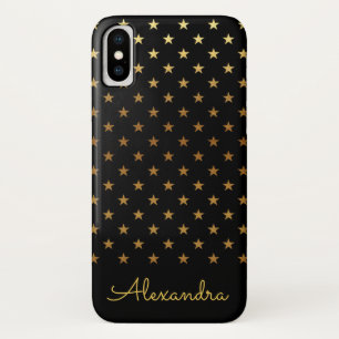 Capa Para iPhone Da Case-Mate Teste padrão de estrelas da folha e nome pretos do