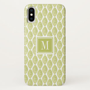 Capa Para iPhone X Teste padrão de flores do monograma Hygge