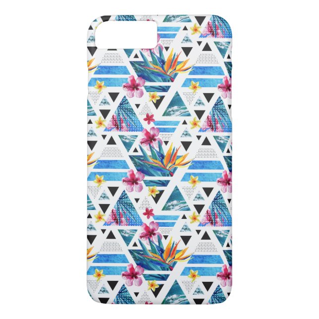Capa Para iPhone, Case-Mate Teste padrão de flores tropical geométrico (Verso)