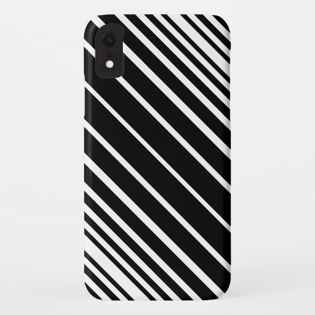 Capa Para iPhone, Case-Mate Teste padrão diagonal preto e branco à moda das (Verso)
