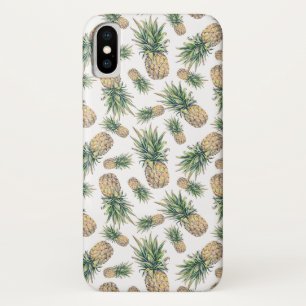 Capa Para iPhone X Teste padrão do abacaxi da aguarela