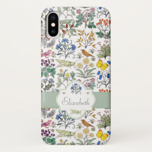Capa Para iPhone X Teste padrão do jardim do Apothecary de Voysey