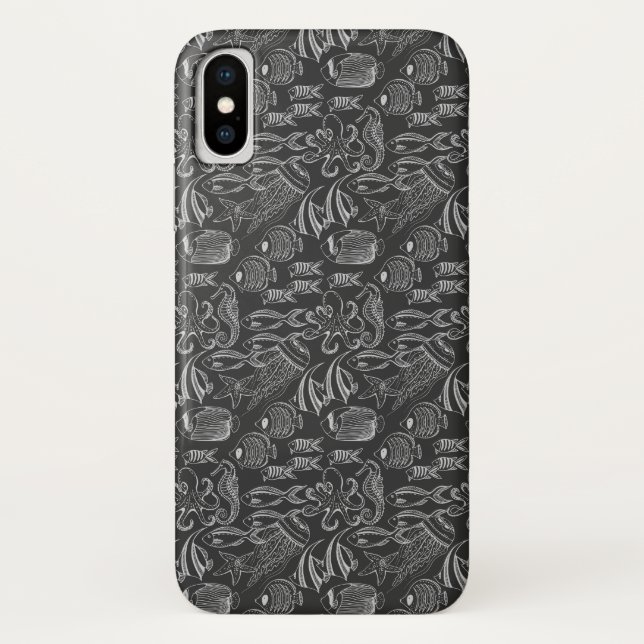 Capa Para iPhone, Case-Mate Teste padrão do Mar Negro (Verso)