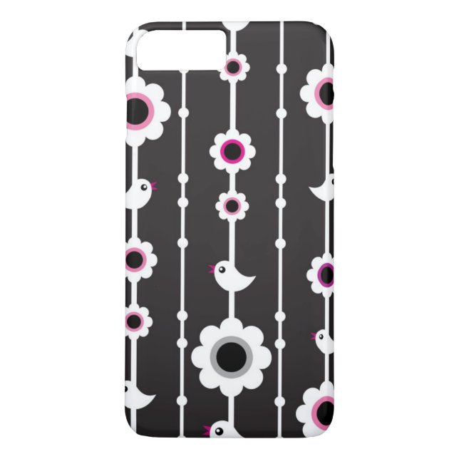 Capa Para iPhone, Case-Mate teste padrão do pássaro e de flores (Verso)