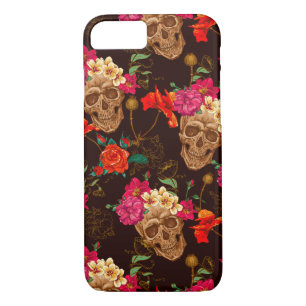 Capa Para iPhone Da Case-Mate Teste padrão dos rosas de n dos crânios '