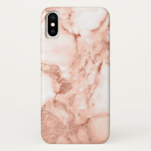 Capa Para iPhone X Teste padrão Dourado cor-de-rosa bonito do mármo