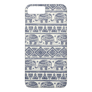Capa Para iPhone Da Case-Mate Teste padrão étnico azul do elefante