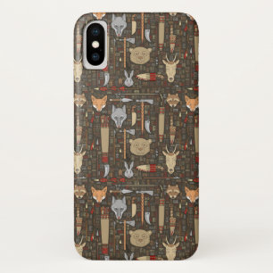 Capa Para iPhone X Teste padrão étnico da caça