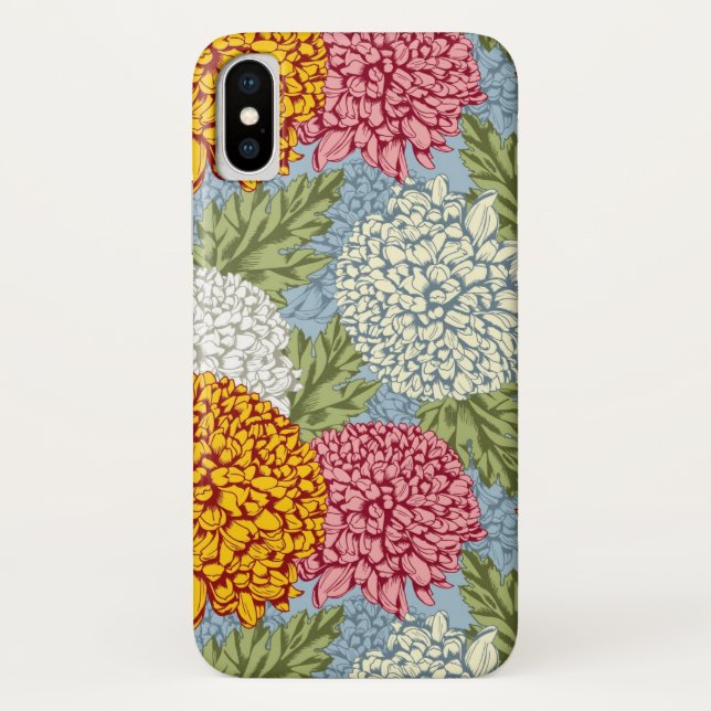Capa Para iPhone, Case-Mate Teste padrão excelente com crisântemos (Verso)