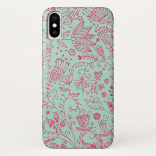 Capa Para iPhone X Teste padrão floral bonito do verão