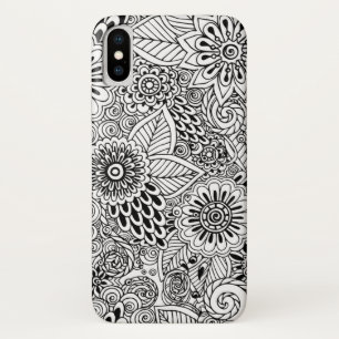 Capa Para iPhone X teste padrão floral da mandala elegante