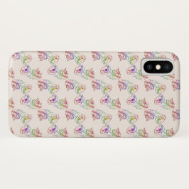 Capa Para iPhone X Teste padrão floral de Poppyes. Poppy.
