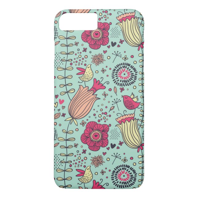 Capa Para iPhone, Case-Mate Teste padrão floral dos desenhos animados com (Verso)