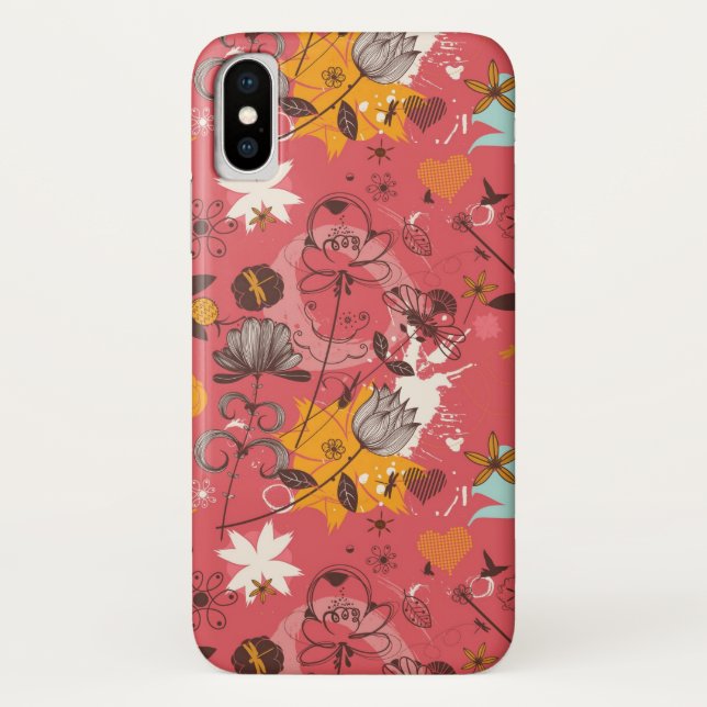 Capa Para iPhone, Case-Mate Teste padrão floral retro 6 (Verso)