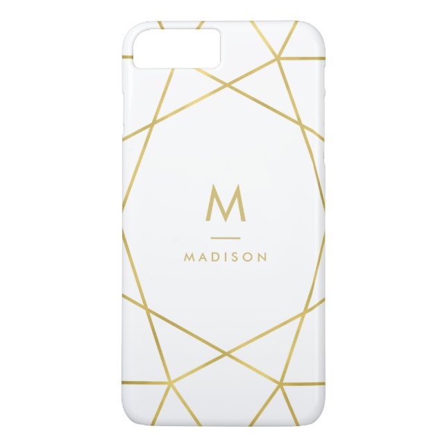 Capa Para iPhone, Case-Mate Teste padrão geométrico Dourado do falso moderno (Verso)