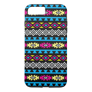 Capa iPhone 8 Plus/7 Plus Teste padrão grande estilizado asteca II CMYBW