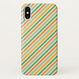 Capa Para iPhone X Teste padrão listrado do grunge retro