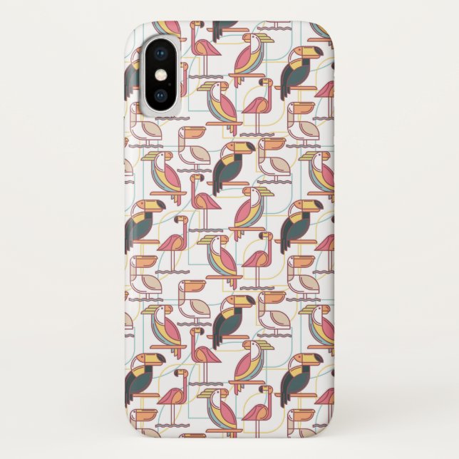 Capa Para iPhone, Case-Mate Teste padrão moderno com pássaros tropicais (Verso)