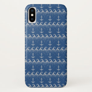 Capa Para iPhone X Teste padrão náutico da malha