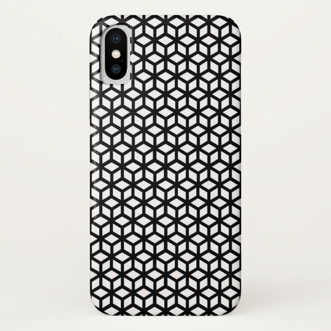 Capa Para iPhone, Case-Mate Teste padrão preto e branco do cubo (Verso)