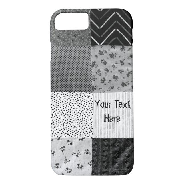 Capa Para iPhone, Case-Mate teste padrão preto e branco do tecido dos retalhos (Verso)