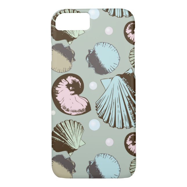 Capa Para iPhone, Case-Mate Teste padrão retro do Seashell (Verso)