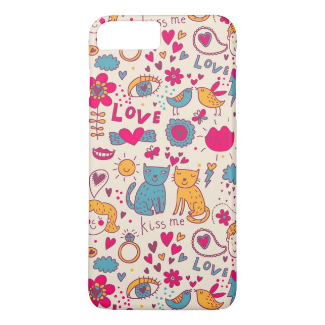 Capa Para iPhone, Case-Mate Teste padrão romântico colorido (Verso)
