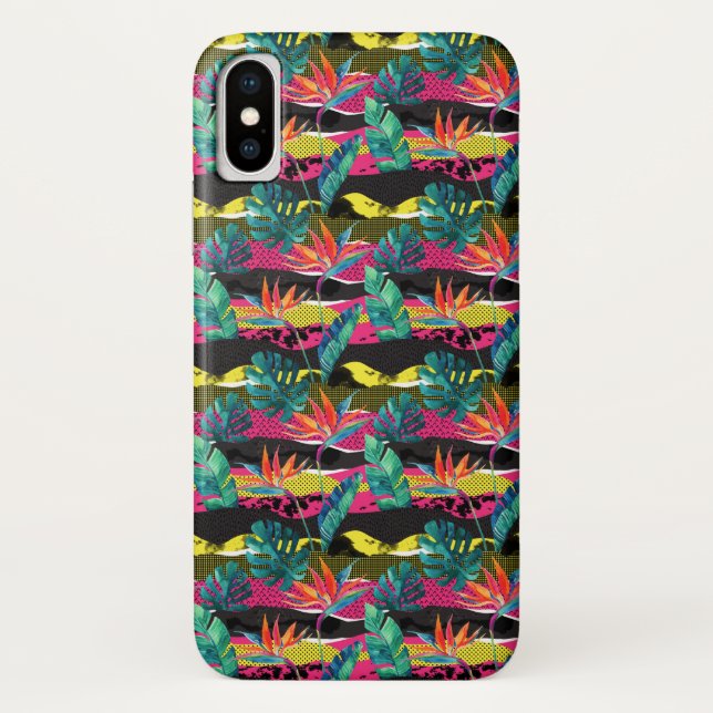 Capa Para iPhone, Case-Mate Teste padrão tropical abstrato da textura do néon (Verso)