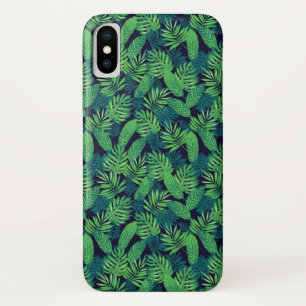 Capa Para iPhone X Teste padrão tropical das folhas