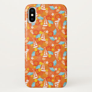 Capa Para iPhone X Teste padrão tropical do veleiro